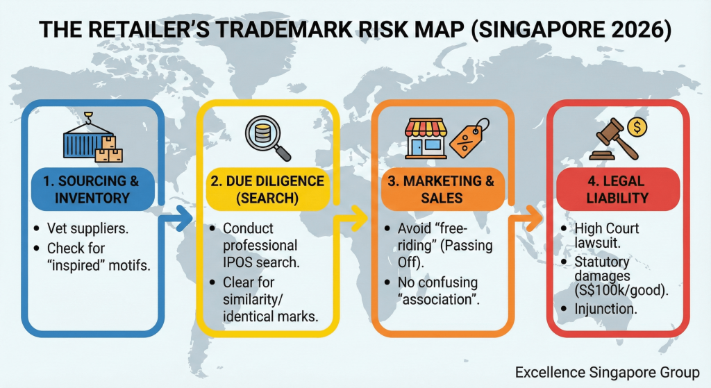 Infographic diagram showing the strategic map for Singapore SMEs in 2026, connecting Budget 2026 fiscal policy with January 1st MOM manpower updates for business growth